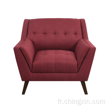 Canapé de loisirs en tissu rouge un siège de salon